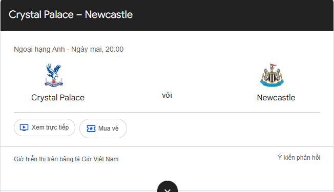 Nhận định Crystal Palace vs Newcastle United (20h00 ngày 12/04/2026)